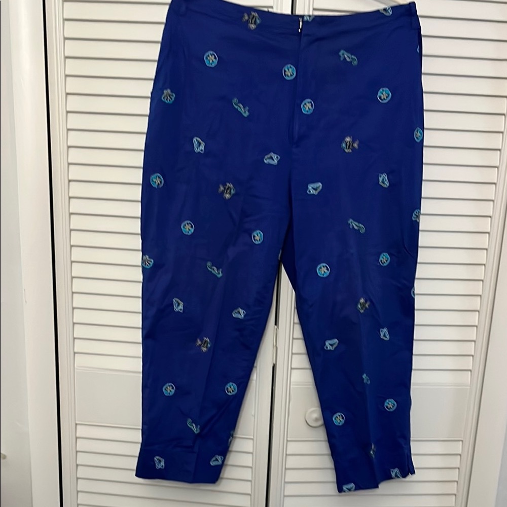 ELCC . Women’s Blue Nautical  Crop Pants 
“L”
